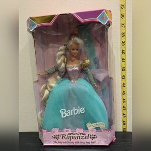 Barbie Rapunzel Doll in Blue and Gold Gown Mattel